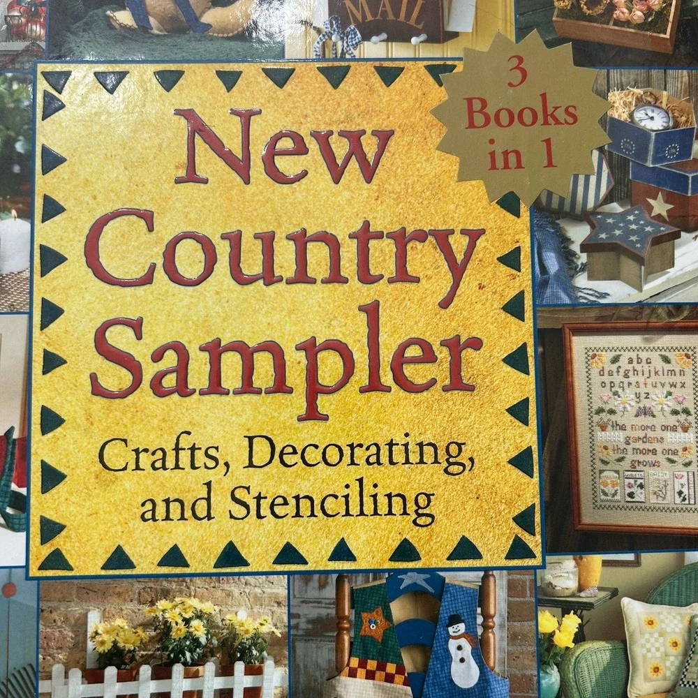 New Country Sampler Crafts Decorating Stenciling‎ DIY HC Embroidery Cross Stitch